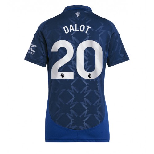 Fotballdrakt Dame Manchester United Diogo Dalot #20 Bortedrakt 2024-25 Kortermet